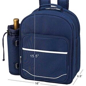 Picnic at Ascot navy blue picnic cooler backpack with detachable wine cooler